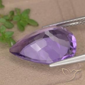 Ametista Violeta Púrpura Natural 5.97ct, Formato de pêra, VVS-VS