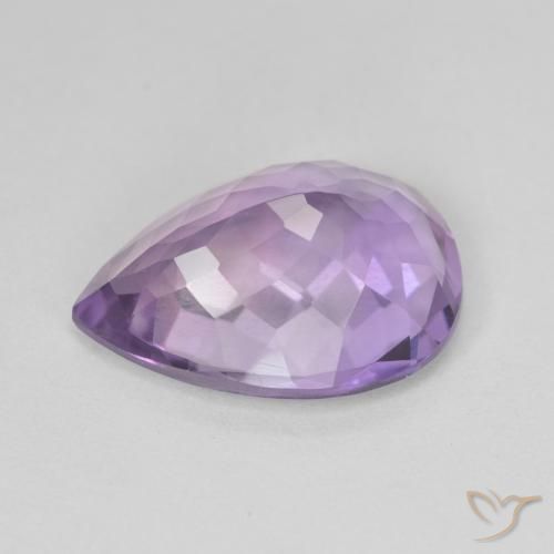 Ametista Medium Light Purplish-Violet Natural 6.69ct, Formato de pêra, VVS-VS