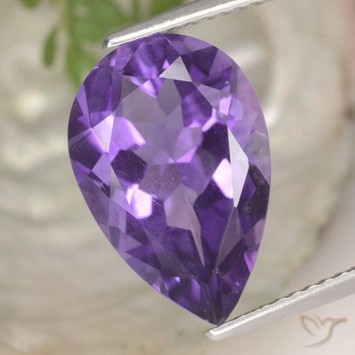 4.72ct Natural Violeta Profundo Ametista, Formato de pêra, VS