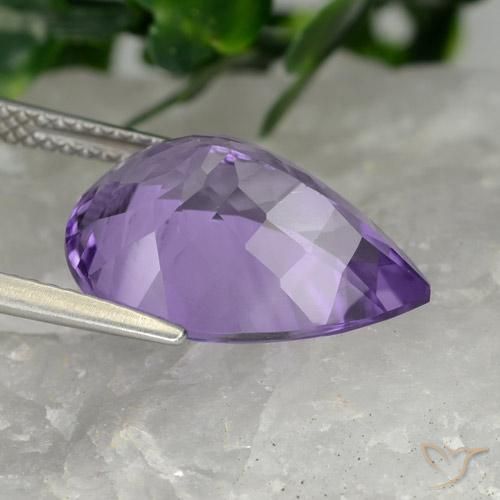 Ametista Violeta médio Natural 7.08ct, Formato de pêra, VVS-VS