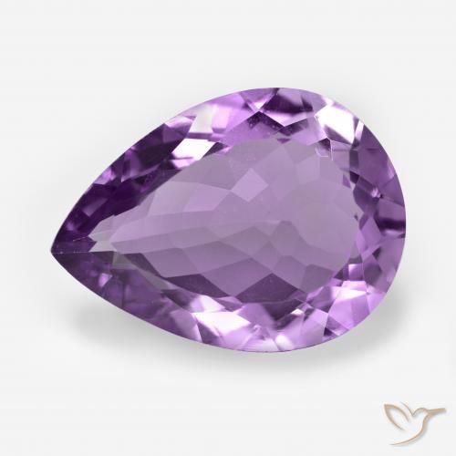 6.14ct Natural Violeta Vívido Ametista, Formato de pêra, VS