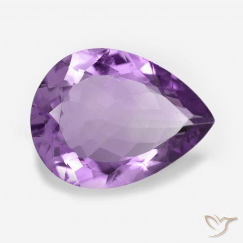 Ametista Violeta Vívido Natural 6.14ct, Formato de pêra, VS