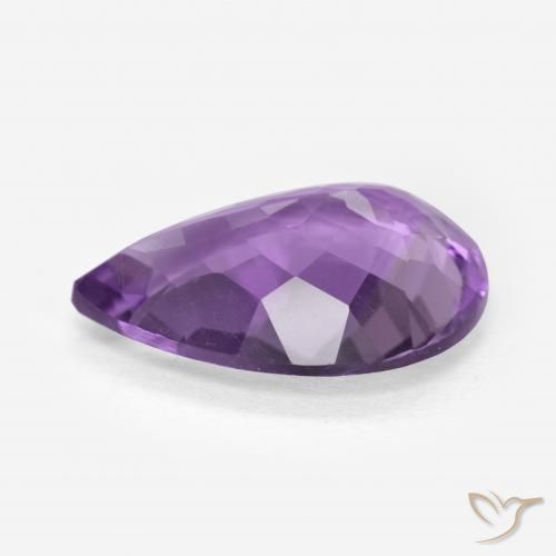 Ametista Violeta Vívido Natural 6.14ct, Formato de pêra, VS
