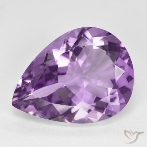 6.22ct Natural Violeta Púrpura Médio-claro Ametista, Formato de pêra, VVS-VS