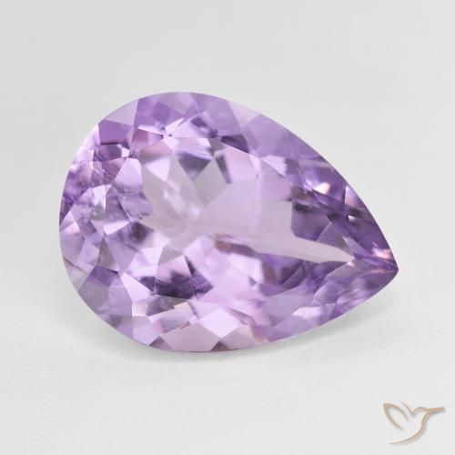 Ametista Violeta médio Natural 7.28ct, Formato de pêra, VS
