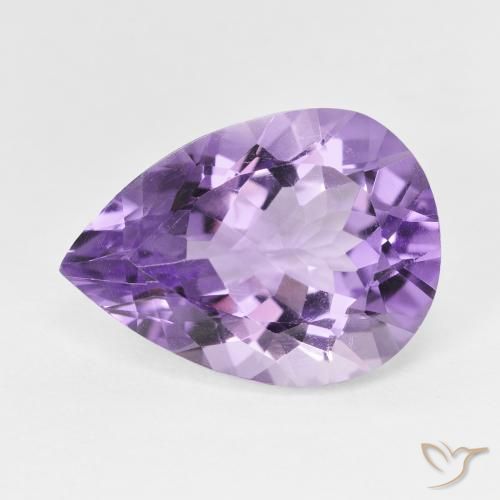 Ametista Violeta Profundo Natural 7.29ct, Formato de pêra, VVS-VS