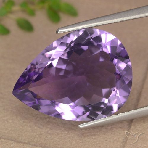 6.79ct Natural Berinjela Violeta Ametista, Formato de pêra, VVS-VS