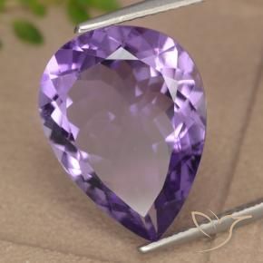 Ametista Berinjela Violeta Natural 6.79ct, Formato de pêra, VVS-VS