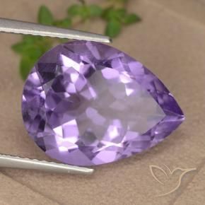 Ametista Violeta médio Natural 6.83ct, Formato de pêra, VVS-VS