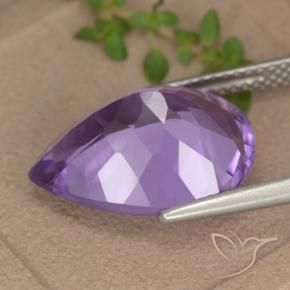 Ametista Violeta médio Natural 6.83ct, Formato de pêra, VVS-VS