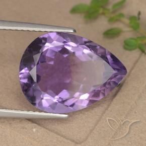 Ametista Violeta Profundo Natural 6.75ct, Formato de pêra, VVS-VS