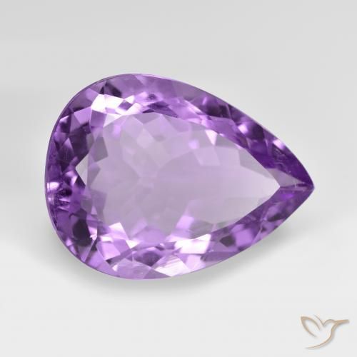 Ametista Violeta médio Natural 7.04ct, Formato de pêra, VVS-VS