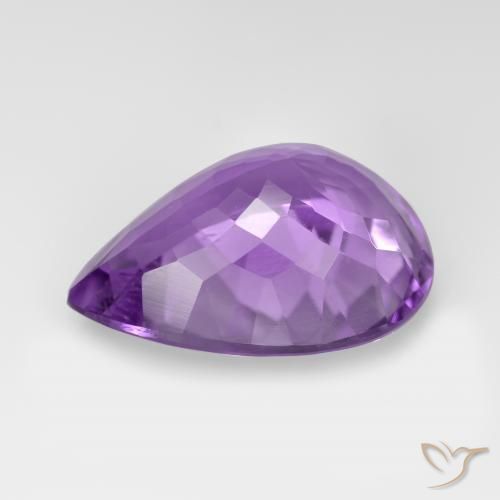 Ametista Violeta médio Natural 7.04ct, Formato de pêra, VVS-VS