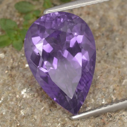 5.37ct Natural Violeta médio Ametista, Formato de pêra, VS