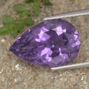 Ametista Violeta médio Natural 5.37ct, Formato de pêra, VS