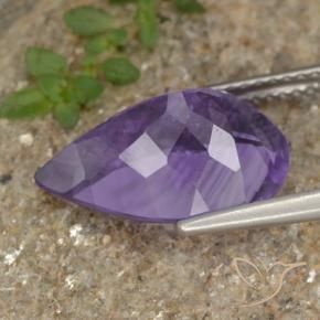 Ametista Violeta médio Natural 5.37ct, Formato de pêra, VS