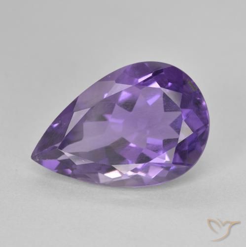 5.03ct Natural Violeta Profundo Ametista, Formato de pêra, VS