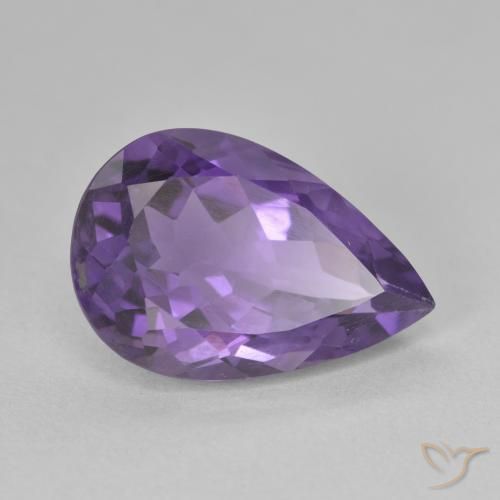 Ametista Violeta Profundo Natural 5.03ct, Formato de pêra, VS