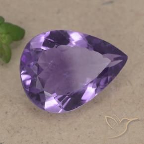 Ametista Violeta médio Natural 5.94ct, Formato de pêra, VS