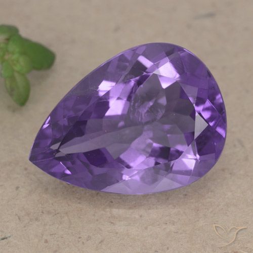 6.50ct Natural Violeta médio Ametista, Formato de pêra, VS