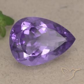 Ametista Violeta médio Natural 6.50ct, Formato de pêra, VS