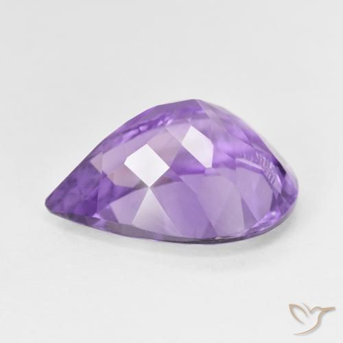 Ametista Violeta médio Natural 7.23ct, Formato de pêra, VS