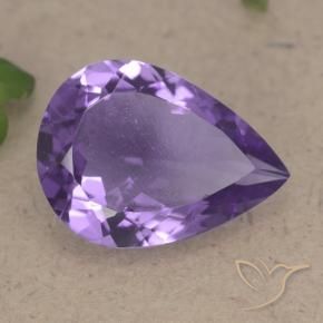 Ametista Violeta médio Natural 6.08ct, Formato de pêra, VS