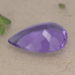 Ametista Violeta médio Natural 6.08ct, Formato de pêra, VS