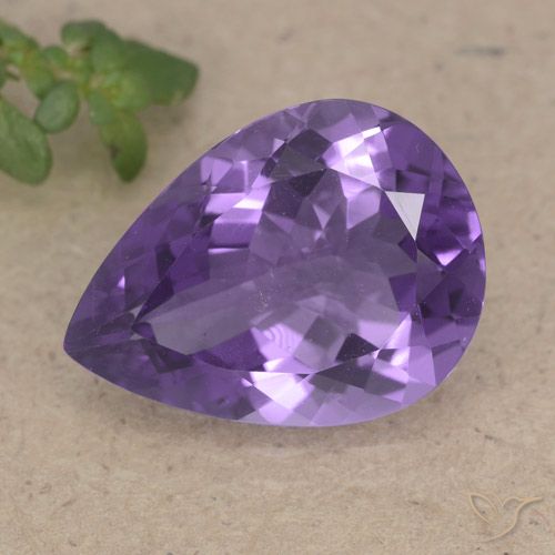 6.17ct Natural Violeta Profundo Ametista, Formato de pêra, VS