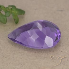 Ametista Violeta Profundo Natural 6.17ct, Formato de pêra, VS