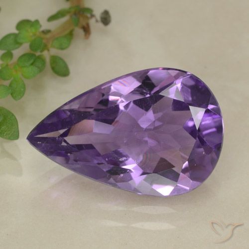 4.03ct Natural Violeta médio Ametista, Formato de pêra, VS