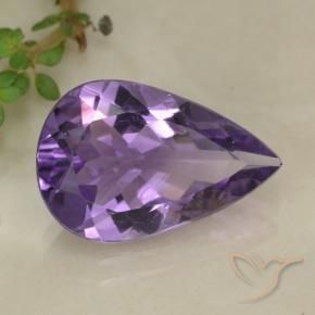 Ametista Violeta médio Natural 4.03ct, Formato de pêra, VS