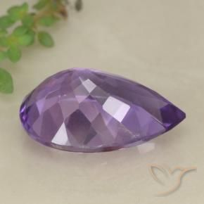 Ametista Violeta médio Natural 5.04ct, Formato de pêra, VS