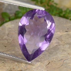 Ametista Violeta Intenso Natural 4.82ct, Formato de pêra, VVS-VS