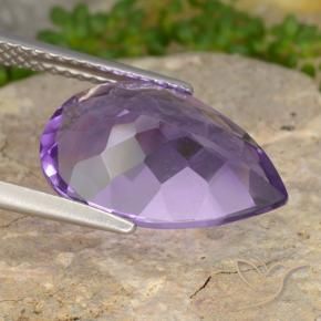 Ametista Violeta Intenso Natural 4.82ct, Formato de pêra, VVS-VS