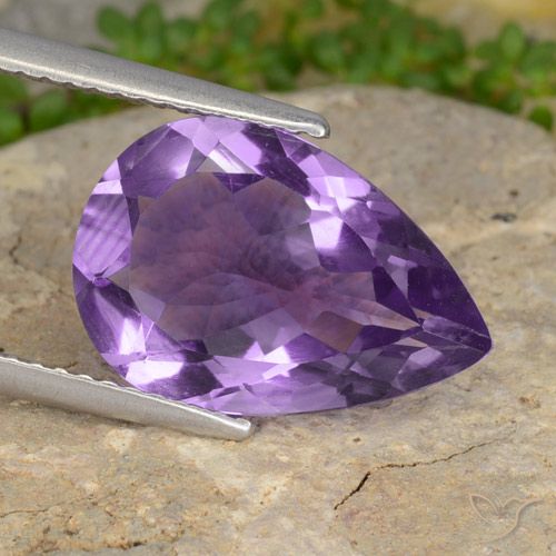 4.52ct Natural Violeta médio Ametista, Formato de pêra, VVS-VS