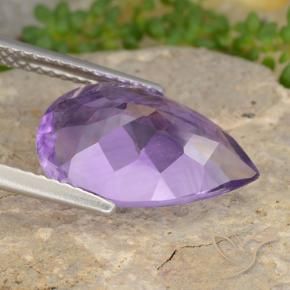 Ametista Violeta médio Natural 4.52ct, Formato de pêra, VVS-VS