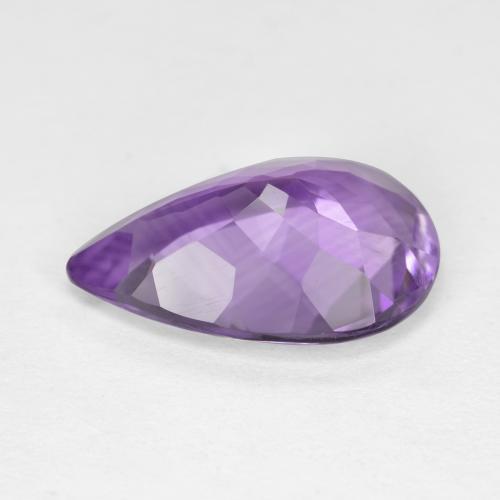 Ametista Violeta Púrpura Médio-claro Natural 4,36ct, Formato de pêra, VVS-VS