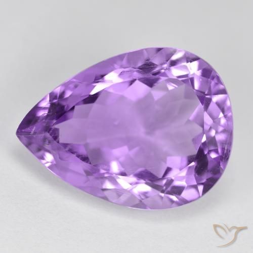 Ametista Violeta Profundo Natural 5,96ct, Formato de pêra, VVS-VS