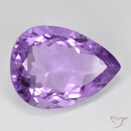 Ametista Violeta Profundo Natural 5,96ct, Formato de pêra, VVS-VS