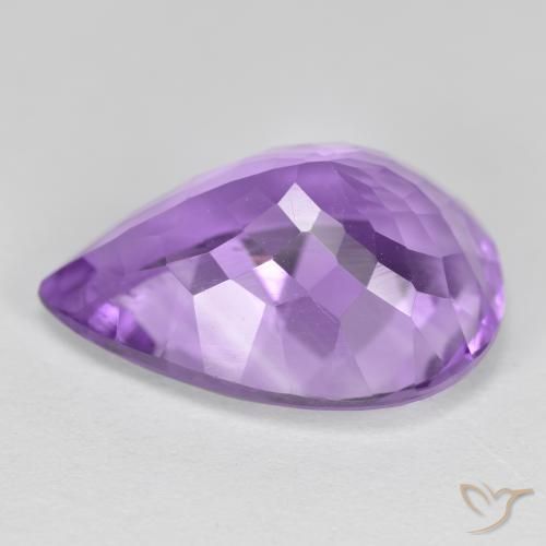 Ametista Violeta Profundo Natural 5,96ct, Formato de pêra, VVS-VS