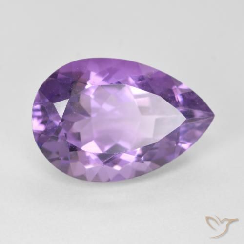 Ametista Violeta médio Natural 5.41ct, Formato de pêra, VVS-VS