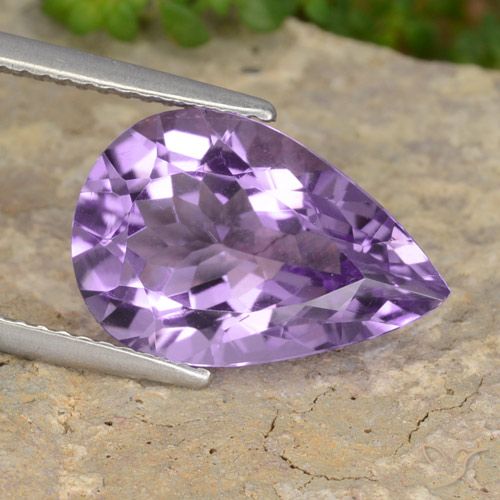 6.34ct Natural Violeta médio Ametista, Formato de pêra, VVS-VS
