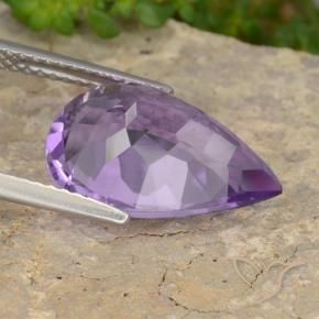 Ametista Violeta médio Natural 6.34ct, Formato de pêra, VVS-VS