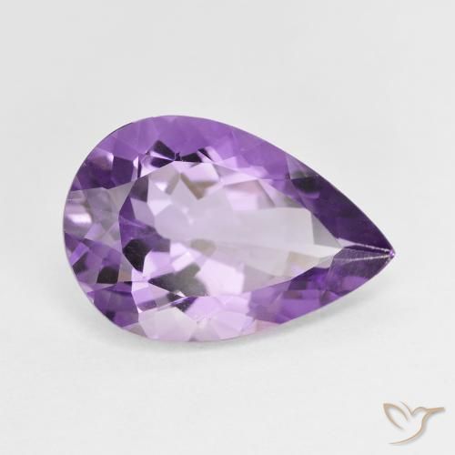 Ametista Violeta médio Natural 4.43ct, Formato de pêra, VVS-VS