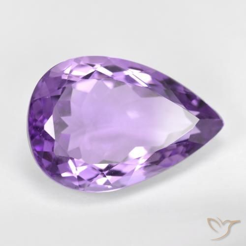 Ametista Violeta Profundo Natural 4.63ct, Formato de pêra, VVS-VS