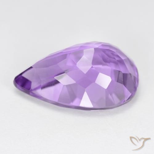 Ametista Violeta Profundo Natural 4.63ct, Formato de pêra, VVS-VS