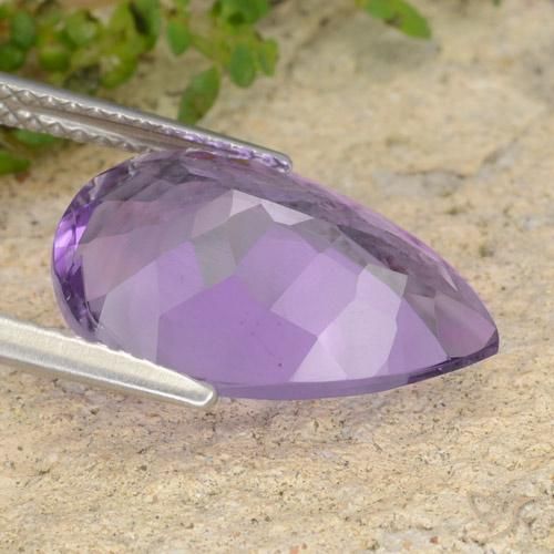 Ametista Violeta rosado Natural 5.73ct, Formato de pêra, VVS-VS
