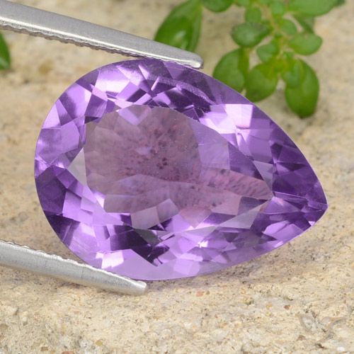 6.86ct Natural Violeta Profundo Ametista, Formato de pêra, VVS-VS
