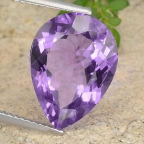 Ametista Violeta Profundo Natural 6.86ct, Formato de pêra, VVS-VS